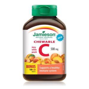 Jamieson Chewable Vitamin C 500 mg White Juicy Peach Flavour